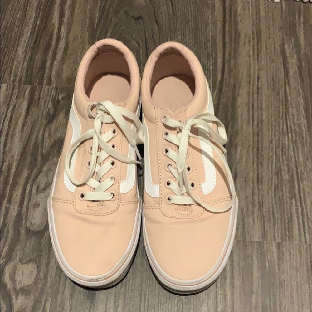 Pink and white VANS